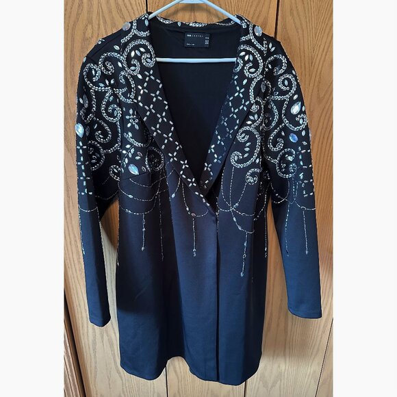 ASOS Curve Jackets & Blazers - ASOS Curve Black Blazer/Mini Dress with beading &n sequines